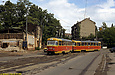Tatra-T3SU #935-940 20-го маршрута поворачивает из Рогатинского въезда на улицу Клочковскую