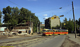 Tatra-T3SU #944-949 20-го маршрута поворачивает из Рогатинского въезда на улицу Клочковскую