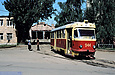 Tatra-T3SU #944 20-го маршрута в Лосевском переулке возле Ленинского трамвайного депо