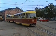 Tatra-T3SU #943-948 20-го маршрута заезжает в Ленинское трамвайное депо