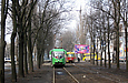 T3-ВПА #4107 и Tatra-T3SU #3007 27-го маршрута на Московском проспекте в районе улицы Доброхотова