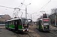 Т3-ВПА #4109 5-го маршрута и Т3-ВПНП #4010 8-го маршрута на улице Смольной возле цеха Салтовского трамвайного депо