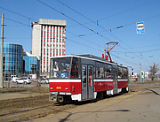 Tatra-T6A5 #4519 5-го маршрута на улице Академика Павлова возле одноименной станции метро