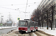 Tatra-T6A5 #4520 6-го маршрута поворачивает на улицу Плехановскую с улицы Кошкина