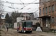 Tatra-T6A5 #4520 27-го маршрута на улице Смольной в районе цеха Салтовского трамвайного депо