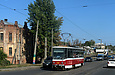 Tatra-T6A5 #4520 27-го маршрута на улице Академика Павлова выезжает с Конюшенного моста