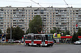 Tatra-T6A5 #4523 27-го маршрута поворачивает с улицы Академика Павлова на улицу Героев труда