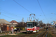 Tatra-T6A5 #4523 27-го маршрута на улице Академика Павлова в районе Никоновского переулка