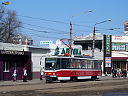 Tatra-T6A5 #4547 6-го маршрута перед отправлением с конечной станции "Микрорайон 602"