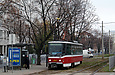 Tatra-T6A5 #4547 5-го маршрута на площади Защитников Украины возле улицы Броненосца "Потемкин"