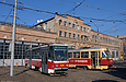Tatra-T6A5 #4556 и Tatra-T3SU #0301 напротив производственного цеха бывшего Коминтерновского трамвайного депо