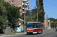 Tatra-T6A5 #4556 27-го маршрута на улице Москалевской возле выезда из Октябрьского трамвайного депо