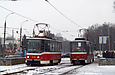 Tatra-T6A5 #4556 5-го маршрута и #4543 27-го маршрута на Московском проспекте возле станции метро "Защитников Украины"