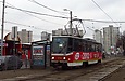 Tatra-T6A5 #4556 27-го маршрута на площади Защитников Украины