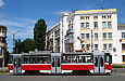 Tatra-T6A5 #4556 27-го маршрута на Московском проспекте на перекрестке с улицей Соича