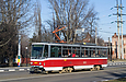 Tatra-T6A5 #8679 6-го маршрута на улице Академика Павлова перед поворотом на проспект Героев Харькова