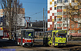 Tatra-T6A5 #8716 и Tatra-T3SUCS #301 20-го маршрута на конечной "Проспект Победы"