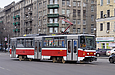 Tatra-T6A5 #8744 6-го маршрута выезжает с р/к "Южный вокзал" на улицу Евгения Котляра