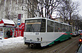 Tatra-T6B5 #1525 5-го маршрута на улице Пушкинской возле площади Поэзии