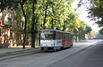 Tatra-T6B5 #1543 5-го маршрута на улице Пушкинской в районе пересечения с улицей Лермонтовской