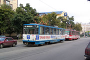 Tatra-T6B5 #1565 5-го маршрута на Московском проспекте в районе остановки "Улица Богдана Хмельницкого"