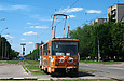 Tatra-T6B5 #4519 8-го маршрута на проспекте Героев Сталинграда пересекает выезд с улицы Фонвизина