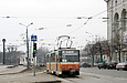 Tatra-T6B5 #4519 5-го маршрута на площади Розы Люксембург перед перекрестком с улицей Университетской