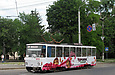 Tatra-T6B5 #4519 5-го маршрута поворачивает с улицы Кошкина на улицу Плехановскую