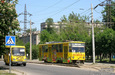 Tatra-T6B5 #4521 30-го маршрута и БАЗ-2215 г/# АХ1598АТ 251-го маршрута на улице Морозова в районе улицы Войкова