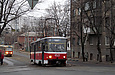 Tatra-T6B5 #4521 27-го маршрута в Рыбасовском переулке перед поворотом на улицу 1-й Конной Армии
