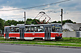 Tatra-T6B5 #4521 27-го маршрута на улице Академика Павлова отправился от остановки "Конюшенный переулок"