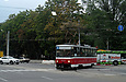 Tatra-T6B5 #4521 8-го маршрута поворачивает с улицы Академика Павлова на Московский проспект