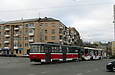 Tatra-T6B5 #4521 27-го маршрута и КТМ-19КТ #3102 на Московском проспекте возле станции метро "Защитников Украины"