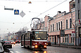 Tatra-T6B5 #4527 5-го маршрута на улице Полтавский Шлях возле перекрестка с улицей Энгельса