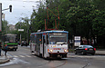 Tatra-T6B5 #4535 5-го маршрута поворачивает с улицы Плехановской на улицу Молочную