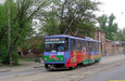 Tatra-T6B5 #4541 5-го маршрута на улице Грековской подъезжает к Ващенковскому переулку