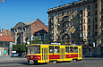 Tatra-T6B5 #4541 5-го маршрута поворачивает с улицы Красноармейской на улицу Полтавский шлях