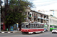Tatra-T6B5 #4541 27-го маршрута на улице Молочной на перекрестке с проспектом Гагарина