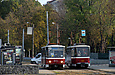 Tatra-T6B5 #4551 и Tatra-T6A5 #4547 27-го маршрута на Московском проспекте возле улицы Тюринской