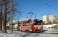 Tatra-T6B5 #4554 8-го маршрута заезжает на конечную станцию "602 микрорайон"