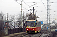 Tatra-T6B5 #4555 27-го маршрута на улице Моисеевской следует по одноименному мосту