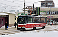 Tatra-T6A5 #4556 8-го маршрута на конечной станции "602 микрорайон"