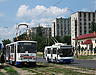 Tatra-T6B5 #4559 5-го маршрута и ЗИУ-682Г-016-02 #2338 63-го маршрута на проспекте Героев Сталинграда перед перекрестком с улицей Морозова