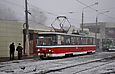 Tatra-T6B5 #4561 8-го маршрута на конечной станции "602-й микрорайон"