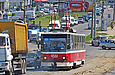 Tatra-T6B5 #4561 8-го маршрута на улице Плехановской въезжает на Балашовский путепровод