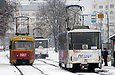 Tatra-T3SU #3007 27-го маршрута и Tatra-T6B5 #4564 8-го маршрута на Московском проспекте возле универмага "Харьков"