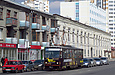 Tatra-T6B5 #4565 27-го маршрута на улице Молочной возле перекрестка с проспектом Гагарина