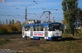 Tatra-T6B5 #4566 поворачивает с проспекта Тракторостроителей на Салтовское шоссе