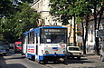 Tatra-T6B5 #4566 5-го маршрута на улице Пушкинской возле перекрестка с улицей Иванова