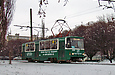 Tatra-T6B5 #4566 16-го маршрута на улице Героев Труда перед остановкой "Салтовский рынок"